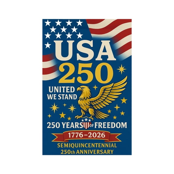 America 250th Birthday Garden Flag 12x18, 250 Years USA Celebrates Patriotic Yard Decor for 4th of July Veterans Day