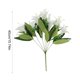 thumbnail image 3 of Ramo artificial de lirios con hojas verdes y detalles blancos, flores falsas de lilium para decoración del hogar, centros de mesa, bodas y fiestas, 3 of 6