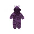 thumbnail image 1 of Infant Baby Girl Boy Fall Winter Outfits Bear Ears Hooded Romper Jumpsuit Bodysuit Warm Fleece Clothes Toddle lothing Fleece Clothing 0-12 M, 1 of 7