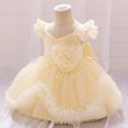 thumbnail image 2 of Toddler Girls Party Dress with Ruffled Sleeves Flora Formal Princess Gown for Birthday Wedding, 2 of 5
