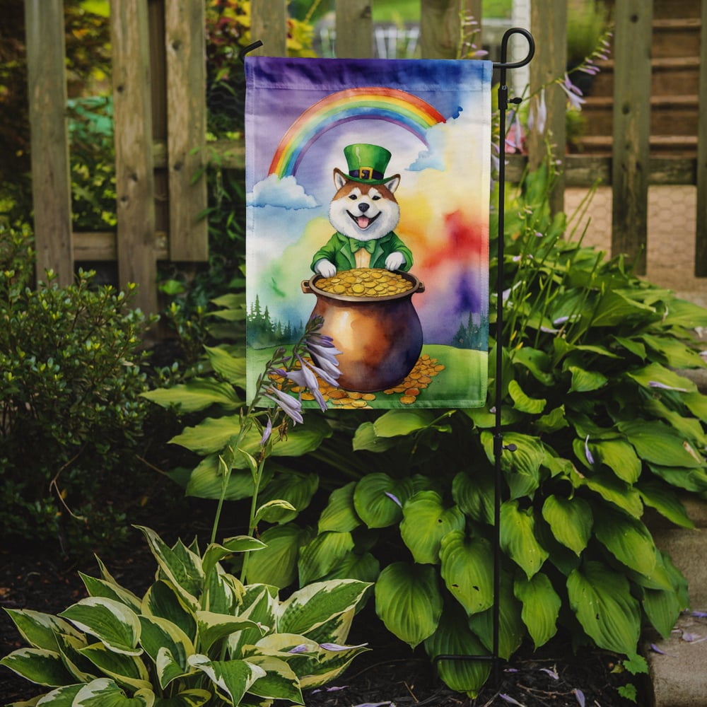 Akita St Patrick's Day Garden Flag 11.25 in x 15.5 in