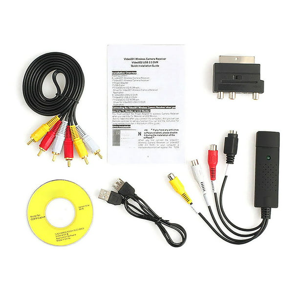 Drought Outcome harassment USB 2.0 Video Audio VHS to DVD HDD Converter Capture Card Scart RCA Adapter,Black  - Walmart.com