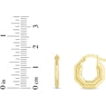 thumbnail image 3 of 14k Yellow Gold 16.7mm Puffed Hexagon Hoops Earrings, 3 of 3