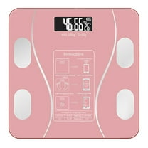 PureCasa Bluetooth Smart Scale with LED Display for Body Weight & Body Composition, High Accurate Digital Bathroom Scale, Sync with App, USB Rechargeable, 10.2"x10.2"x1.2", 1PC, Pink