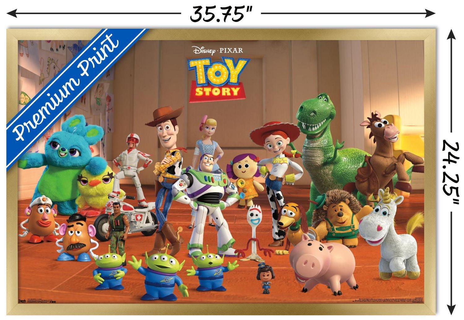 Disney Pixar Toy Story 4 - Collage Wall Poster, 22.375" x 34" Framed