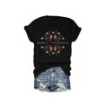 thumbnail image 1 of Short Sleeve Women's Casual Round Neck T-Shirt, "Barely Tolerable" Letter Print, Floral Pattern, Regular Fit, all Seasons, 1 of 6