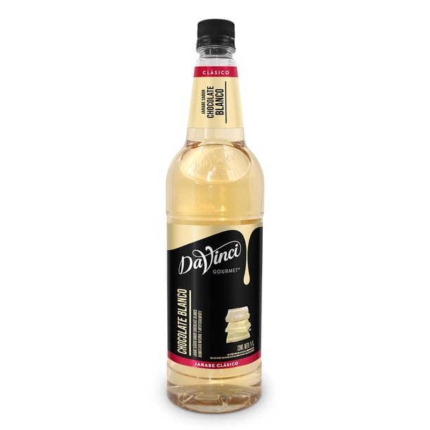 DAVINCI GOURMET - Jarabe Chocolate Blanco, Bote de 1 L, Jarabe Clásico Concentrado, Sabor Auténtico y Dulce, Complementa y Enriquece de Bebidas Calientes y Frías, para