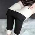 thumbnail image 3 of Lohuatrd Women Winter Leggings Thick Plush Lining Warm Elastic High Waist Skinny Compression Warm Soft Solid Color Pantyhose Underwear Yoga Homewear Pants, 3 of 8