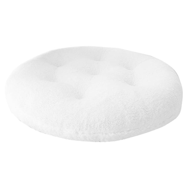 Matsuzay Cojines redondos de lujo para silla, cojín de asiento de felpa, cojines gruesos, almohada de respaldo, tapete para sentarse Tatami Decoración del hogar Blanco