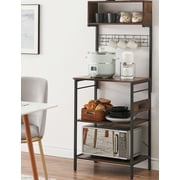 Movane 5 Tier Microwave Pantry Cart,Baker Rack for Kitchen Cabinet Coffee Bar, Rustic Brown