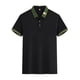 thumbnail image 2 of Mens Casual Manga Corta Botón Abajo Camisas de Color Sólido Botón Turndown Cuello Blusa Camisa, Poliéster, 2 of 5
