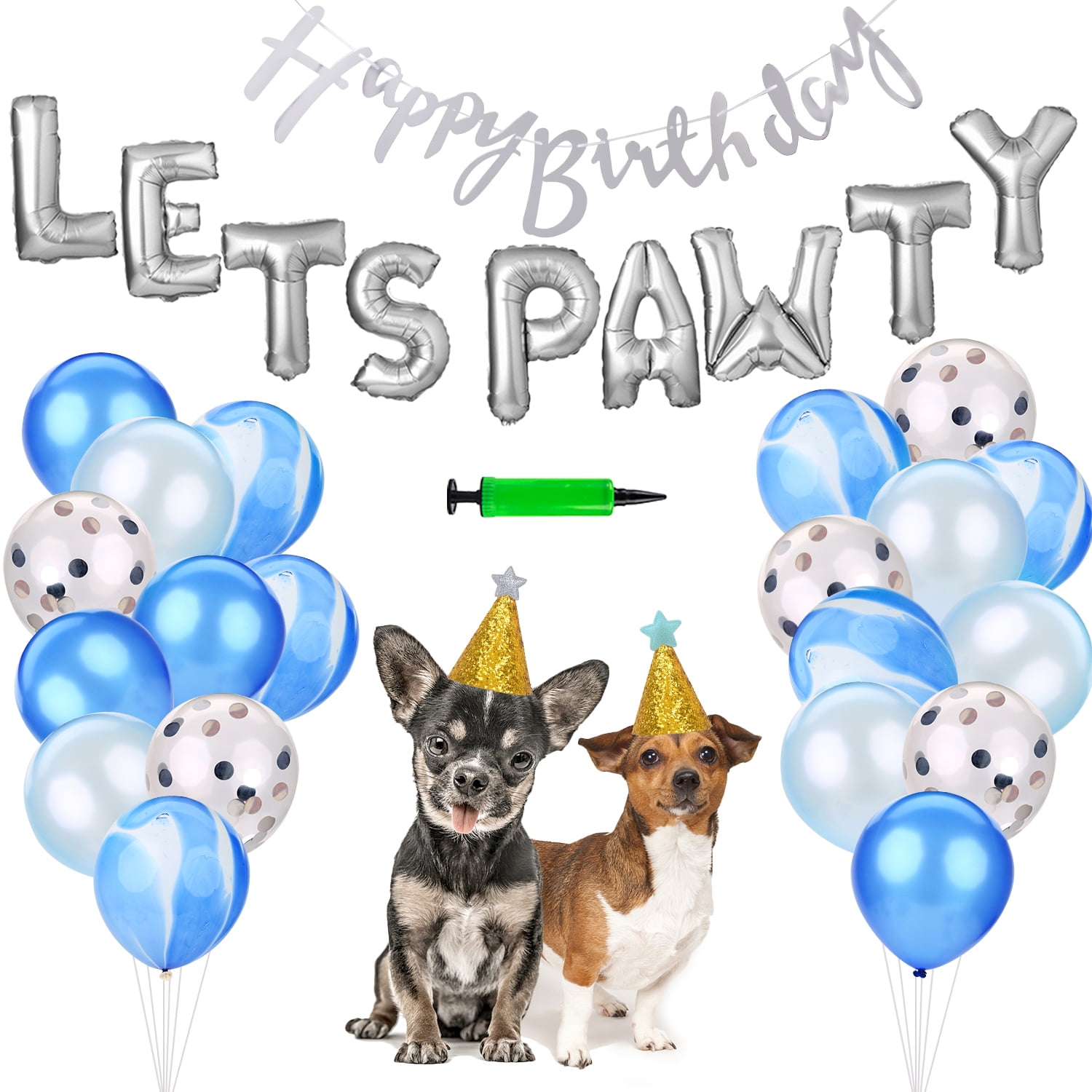 Puppy Dog Pals Birthday Party Decorations Dog Birthday Balloons Set Including Wood Letters Balloons and Dog Birthday Foil Banner Legendog Dog Birthday Party Supplies/Decorations 