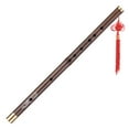 thumbnail image 1 of Professional Black Bamboo Dizi Flute Traditional Handmade Chinese Musical Woodwind Instrument Key of C Study Level, 1 of 6