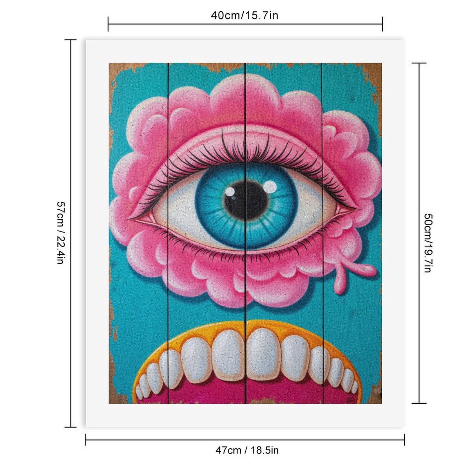 Paint By Numbers Kit for Adults Beginner - DIY Surreal Eye Teal Pink Art Canvas Painting Kits for Adults, Frameless Paint By Number for Adults for Home Wall Decor 16x20 Inch
