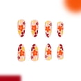 thumbnail image 2 of Uñas postizas adhesivas SXTSZJ forma almendra acrílicas con diseño floral, 24 piezas, 2 of 7