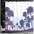 thumbnail image 4 of Ambesonne Tropic Shower Curtain, Palm Trees South Forest, 69"Wx75"L, Blue and White, 4 of 5
