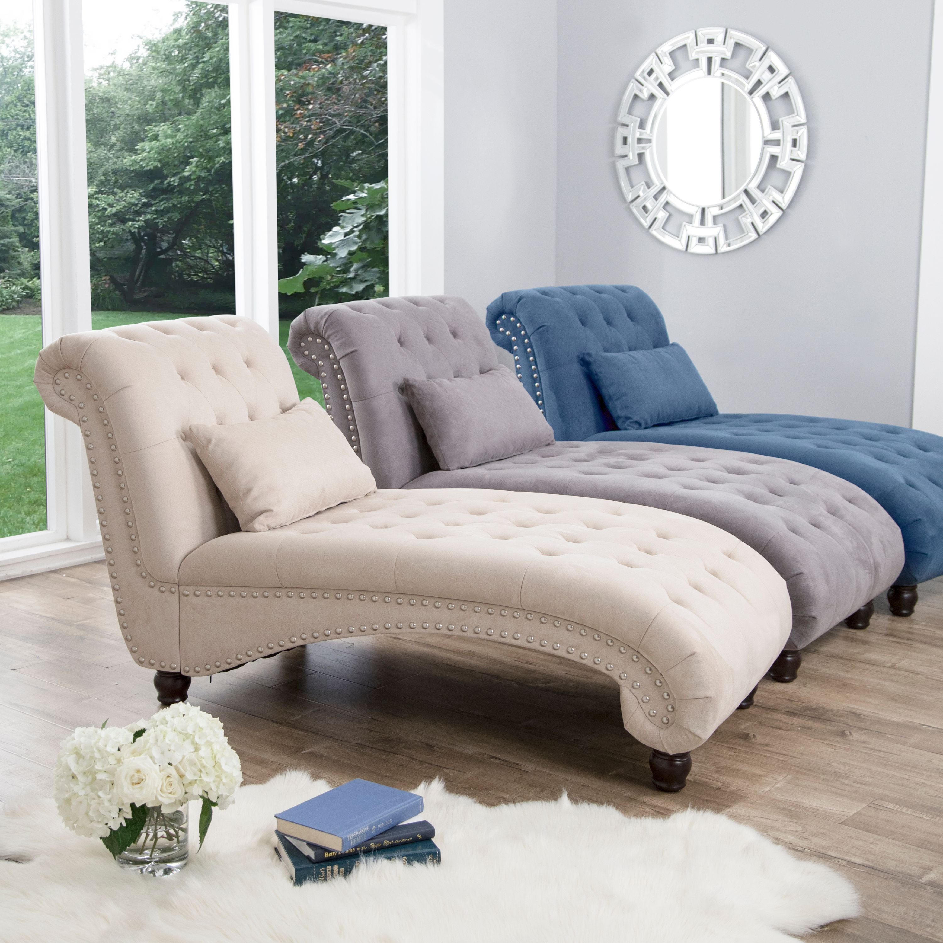 Abbyson Living Cadence Tufted Chaise Lounge Walmart