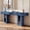 Blue | 63in Length, variant on OMCHOM 63'' Console Table with Power Outlet, Wood Entryway Table, Modern Sofa Table Narrow Behind Couch Storage Adjustable Shelves 5.9" Thick Top, Anti-Tip, for Living Room, Hallway, Foyer (Black)
