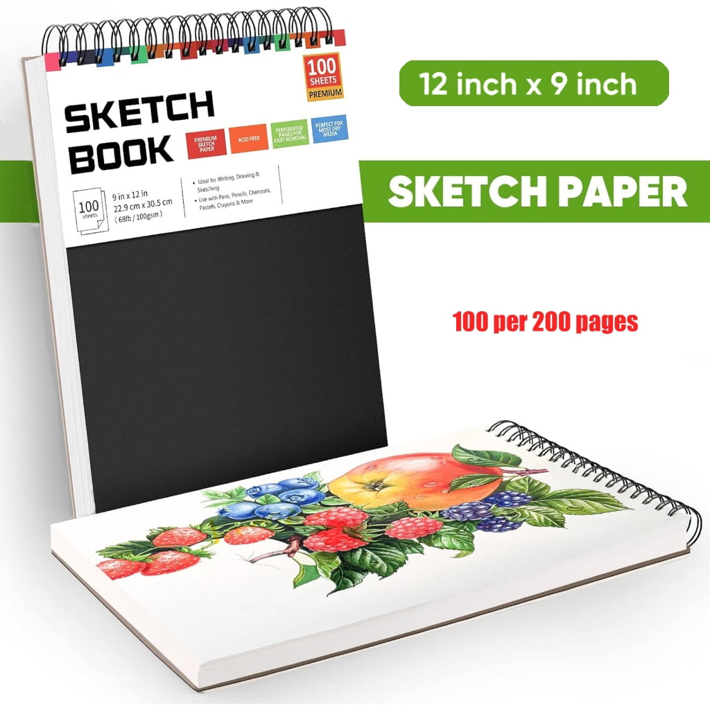 Twin Coil Binding Sketchbook Drawing Pad Tearable Pages For Artist Student