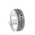 thumbnail image 4 of Greek Key Spinner Wedding Ring .925 Sterling Silver Band Jewelry Female Male Unisex Size 7, 4 of 4