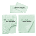thumbnail image 4 of Comfy Bamboo World 9900 Series 100gsm Embroidered Bedsheets Sheet Set, Full Size, Light Green, 4 of 5
