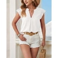 thumbnail image 6 of Osfvolr Womens Blouse V Neck Ruffle Sleeve Flowy Shirts Dressy Casual Cute Summer Tops White L, 6 of 8