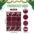 thumbnail image 3 of Flocked Ornaments for Christmas Tree - Maroon Red Burgundy Velvet Ball Ornament for Xmas Holiday Decoration - Shatterproof Christmas Ornaments for Indoor Decor, 3.15 inches Pack of 12pcs, 3 of 7