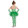 thumbnail image 2 of Zaldita Kids Girls Christmas Cosplay Jumpsuit Candy Cane Sleeveless One Piece Bodysuit for Stage Green 12, 2 of 7