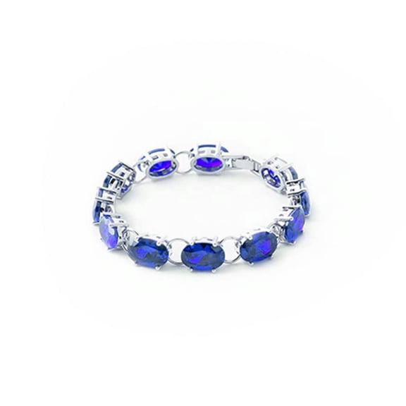 PAENENPH Delicate Red and Blue 14K Gold Tennis Bracelet, Elegant Bracelet Jewelry for Women, Gift for Mom or Grandma