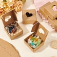 thumbnail image 5 of 30 Pcs Heart Kraft Paper Gift Boxes Love Theme Foldable Cookie Boxes Visible Desserts Boxes Soaps Packaging Case for Wedding Present Packaging 2.55x2.55x1.18inch Burlywood Brown DIY, 5 of 6