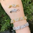 thumbnail image 2 of Noble African Gold Cubic Zirconia Drop Round Stone Cluster Bracelet for Ladies, 2 of 9