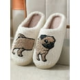 thumbnail image 6 of Cute Pug Plush Slippers, Warm Indoor House Shoes for Women Men, 6 of 10