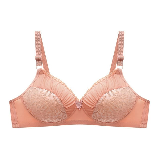 Cameland Woman's Embroidered Glossy Bra Push Up No Rims Adjustable Bras Comfortable Breathable Underwear