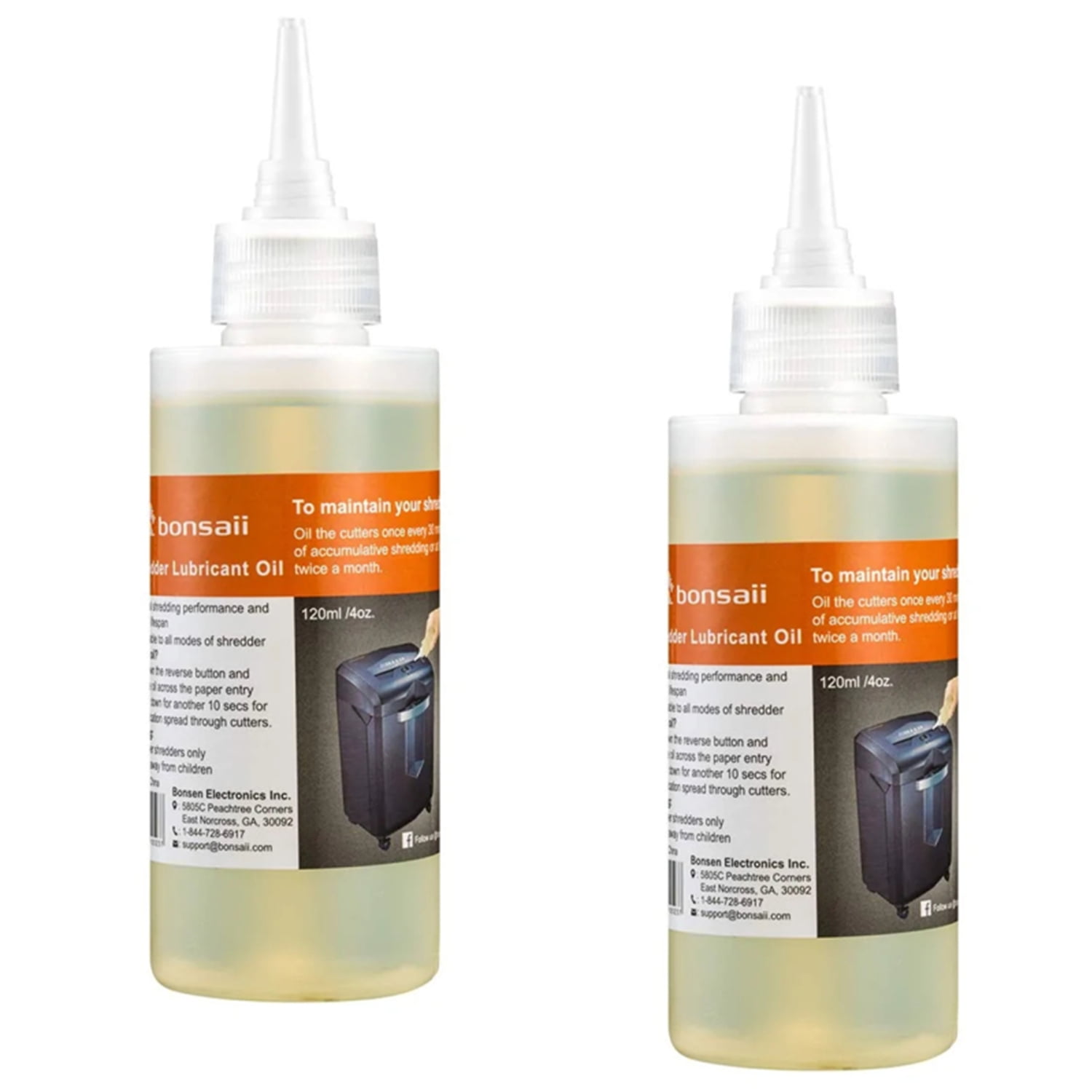 Bonsaii Paper Shredder Lubricant Oil 8 oz. / 240 ml (4oz/120ml x 2)