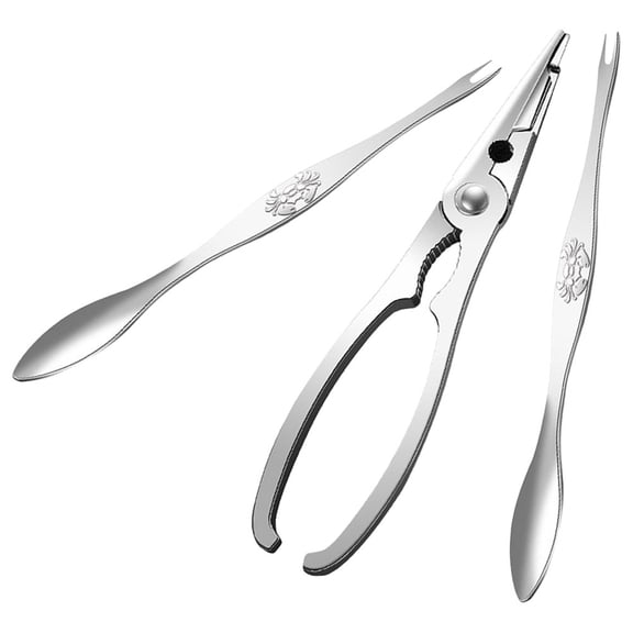 GAXIRE 1 Set Stainless Steel Seafood Tools Set Crab Claw Crackers Forks Kitchen Utensils For Easy Lobster Crab Eating