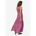 thumbnail image 2 of ellos Women's Plus Size Tiered Maxi Dress - 14/16, Periwinkle Raspberry Floral, 2 of 4