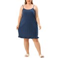 thumbnail image 2 of Agnes Orinda Women's Plus Pajamas Adjustable Strap Polka Dots Ruffle Hem Nightgown, 2 of 5
