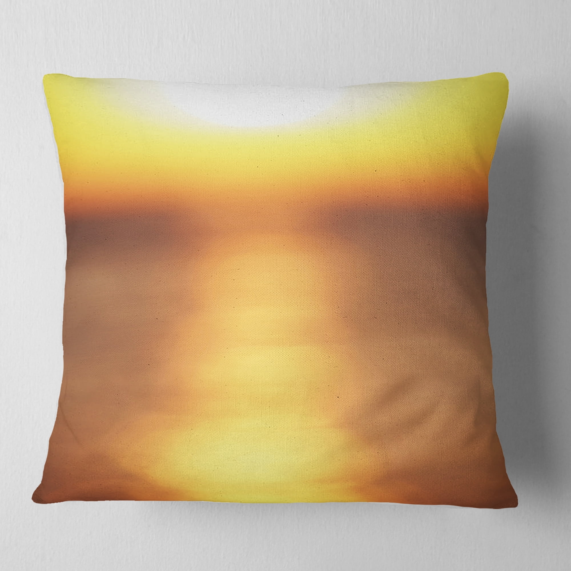 Designart 18" x 18" Yellow Polyester Throw Pillow