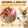 thumbnail image 5 of ASMPET Rawhide Dog Chew, Natural Chicken and Duck Wrap Long-Lasting Treat for Dog, 11 oz., 5 of 9
