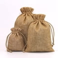 thumbnail image 1 of Bolsa de regalo de Navidad para guardar joyas, bolsita con cordón, bolsa de lino de imitación, 1 of 6