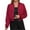 Red, variant on Women's Solid Color Fashionable Sleeve Long Sleeved Zipper Casual Top Jacket, Short Pilot Jacket with Front Pockets and Modern Streetwear Design,Red S