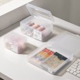 thumbnail image 3 of Caja de almacenamiento de tarjetas con hebilla transparente esmerilada con tapa Caja de clasificación de artículos pequeños para agujas e hilos, 3 of 6