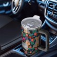 thumbnail image 6 of OBREWU Yorkie Dog and Flower Florals Tumbler with Handle and Lid,Yorkie Dog and Flower Florals 40oz Double Wall Vacuum Insulated Tumbler,Cups Gift for Women and Men, 6 of 7