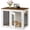 White and Walnut, variant on Wooden 30.1" Crate Furniture, Cage End Table with Secure Lock, Ventilated Mesh for Medium Dogs, Kennel Furniture for Living Room, Bedroom, White and Walnut MGW02WL