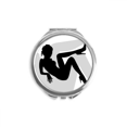 thumbnail image 1 of Hot Leg Outline National Congress Hand Compact Mirror Round Portable Pocket Glass, 1 of 3