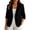 Black, variant on Women's Cotton Linen Blazer Jacket Notched Lapel 3/4 Sleeve Work Office Casual Streetwear Top with Pockets Regular Fit