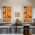 thumbnail image 2 of Set of 2 Halloween Caf Curtains with Skeleton and Full Moon Pattern, Spooky Cute Semi-Sheer Window Panels 27.5x39in(70x99cm)Kitchen Curtains, 2 of 4
