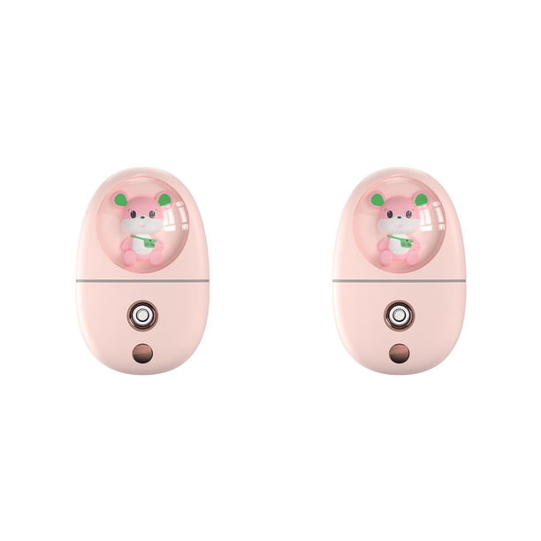 Vogacara Mini humidificador Facial, rociador de niebla, maquillaje, hidratación, vaporizador Facial, agua, carga USB, herramienta de cuidado de Rosa claro 2piezas
