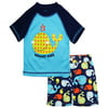 iXtreme Baby Boys Swimwear Cute Whale Short Sleeve Top Board Shorts Swim Trunk Rashguard Set