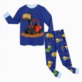 thumbnail image 5 of NOLDARES Little Boys Girls Pajamas 2Pcs Long Sleeve Crewneck Top and Elastic Waist Pants Print Sleepwear Pjs Toddlers,B071-Blue, 5 of 5